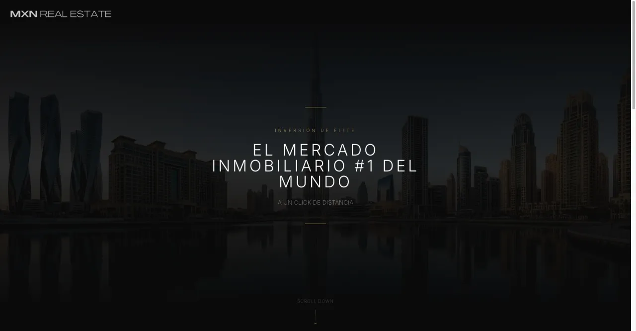Landing de inversión de élite de MXN Real Estate: el mercado inmobiliario número uno del mundo