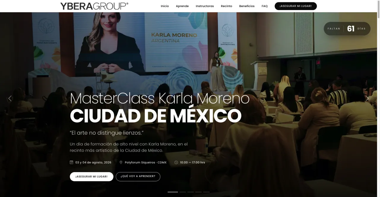 Landing de la Masterclass de Karla Moreno en Ciudad de México